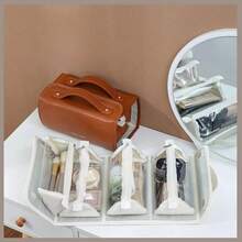 4-In-1 Detachable Waterproof Leather Cosmetic Bag, Women's Foldable Hanging Travel Makeup Bag With Compartments - View 6