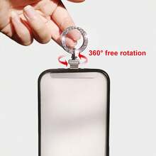 1pc 360° Rotatable Ultra-Thin Stainless Steel Phone Lanyard Clip With Spring Clasp Set, Wrist Strap Connector, Pendant Accessory - Multicolor - View 6
