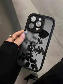 1个反光玫瑰花防摔手机壳，加厚防滑保护套，兼容 17/17 Air/17 Pro/17 Pro Max /16/16 PRO /16 PRO Max /15/15 PRO /15 PRO Max /14/14 PRO /14 PRO Max /12/13/14/11，防刮手机保护壳，国际版，非国内版 - 黑色 - 查看 6