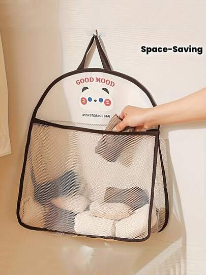 [Cute Animal Storage Bag] Breathable Foldable Hanging Mesh Storage Bag | Cute Animal Patterns, Space-Saving Wall-Mounted Organizer For Underwear, Socks, Handbags - Ideal Laundry Room Gift For Home Organization