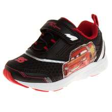 Disney Cars Sneakers Boys - Two Red Lights Flashing Athletic High-Traction Fast (Toddler Sizes 7-10/Little Kid Sizes 11-12) - Red - View 2