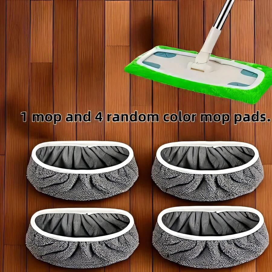 16 Piece Multifunctional And Sturdy Household Mop Replacement Cloth, Green/White/Gray, Washable, Reusable Mop, Flat Mop Replacement Cloth Cover Pad, Suitable For Various Occasions - 16 chiếc - Xem 1