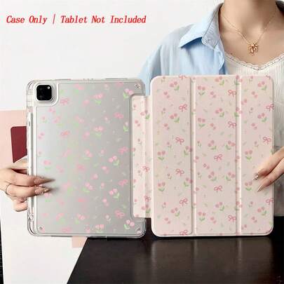 A Pink Bow - Pattern Protective Tablet Case - Ideal For Sweet - Style Lovers And Fashion Enthusiasts, Protective Soft TPU Flip - Pen Holder Compatible With IPad 10th Generation 10.9-Inch 2022 / Air 13(M3 2025)/ Air 11(M3 2025) Compatible WithSAMSUNG,Compatible With XIAOMI