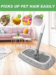 1/2/4pcs Reusable Mop Pads, Dry & Wet Dual-Use Flat Mop Covers, Washable Mop Pads, Suitable For Hardwood Floor Cleaning: Durable, Highly Absorbent, Suitable For Dry & Wet Cleaning, Fit Most Flat Mops, Mop Head Not Included | Suitable For Various Surfaces | Highly Absorbent Material - Multicolor - View 5