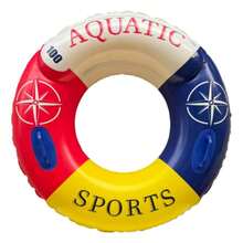 1个成人双把手耐用PVC充气游泳圈，适用于大型游泳池漂浮，耐用夏季沙滩漂浮装置 - 彩色 - 查看 16