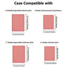 适用于 7 英寸 Kindle Paperwhite 第 12 代 (2024)、6 英寸 Kindle 第 11 代 (2024)、Kindle Paperwhite 第 11 代 (2021)、Kindle 第 11 代 (2022) 的支架保护套，带手带和卡槽（粉色） - 粉色 - 查看 8