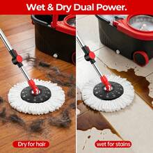 Three Best-Selling Rotating Mop Bucket Sets, Suitable For Both Wet And Dry Use. Each Set Includes A 360° Rotating Mop Bucket System, Three Microfiber Mop Heads, And A 61-Inch Adjustable Stainless Steel Handle For Effective Floor Cleaning. - TB03 - 查看 5