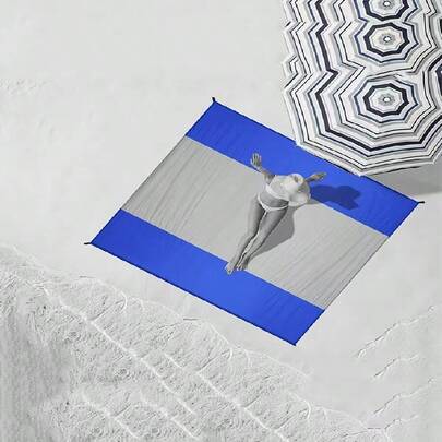 1 Large Beach Mat, Oversized Beach Blanket, Foldable Pocket Beach Blanket, Portable Lightweight Picnic Beach Mat, Quick Drying Outdoor Picnic Mat, Durable Anti Sand Beach Blanket, Anti Sand Portable Outdoor Blanket, Perfect For Picnicking, Traveling, Camping, And Hiking, Allowing You To Enjoy Beach Time Without Interference (Can Be Used All Year Round)