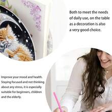 1pc Diamond Painting Tissue Box Kit - Cats, Owls, Puppies, Doves Patterns, Acrylic Material DIY Rhinestone Handicraft, Open-Style Tissue Box - Convenient For Dining Table, Living Room, Gift Giving - View 7