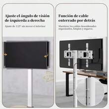 TV Stand Mobile Cart With Wheels And 2 Plates 32-75 Inch White - White - View 3