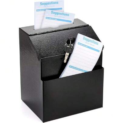 Caja para llaves de acero con ranura superior, color negro,42362142