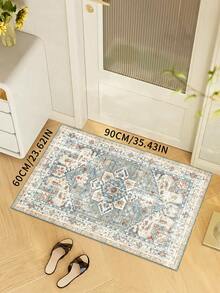 1pc Nordic Style Area Rug With Elegant Floral And Geometric Patterns, Suitable For Bedroom, Living Room Or Home Office Decor, Elegant Home Accessory | Rug, Living Room Carpet - Multicolor - View 5