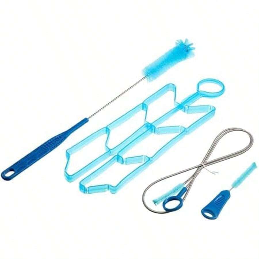 4PCS Hydration Bladder Cleaning Kit, Water Bladders Cleaner Set With Flexible Long Brush For Hose, Small Bite Valve Brush, Big Brush, Drying Collapsible Bladder Frame, Carrying Pouch - / - Xem 1