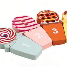 趣味冰淇淋计数棒游戏，益智玩具，内含10个冰淇淋块，早期学习玩具，有助于提升数字认知和锻炼大脑 - 彩色 - 查看 4