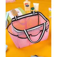 Ocim XL Portable Mesh Shower Caddy Tote Bag for College Dorm Gym Beach Pool Camping Travel - Rosa - Ver 6
