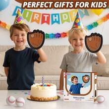 Wee Wonders Toss And Catch Ball Game Set, Kids Baseball Glove Includes 2 Paddles & 3 Sticky Balls, Ball And Catch Game For  Yard Pool Outside, Beach Essentials,Indoor Outdoor Kids Toys For Toddlers Ages 3-12 - Brown - Popular - View 7