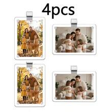 2pcs Pieces Of Car Photo Holders, Magnetic Acrylic Sun Visor Photo Clips And Photo Frames, Romantic Valentine's Day Gifts For Him, Her, Boyfriend, Girlfriend, Personalized Car Decoration Accessories - Acrylic Picture Frame - View 2