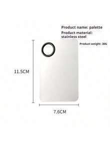 Paleta de maquillaje de acero inoxidable, paleta de maquillaje con anillo mini, set de herramientas de maquillaje - En blanco y negro - Ver 10