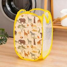 1 giỏ đựng quần áo bẩn dạng lưới gấp gọn, di động, có thể gập lại, giá đựng đồ nằm ngang, thích hợp cho phòng trẻ sơ sinh, phòng trẻ em để đựng tã và đồ chơi, ký túc xá sinh viên và khi đi du lịch. - Thẳng đứng - Xem 7