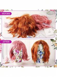 Mannequin Head Training Set - Professional Wig Display Stand, Includes Canvas Head Base, T-Shaped Pins, Wig Cap, Suitable For Hairstyle Design Practice, Unisex Adult Style (Gift Set Includes Full Kit/Desktop Stand Only) - Multicolor - View 11