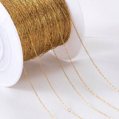 2米时尚多尺寸不锈钢长十字链，细金珠链，适合DIY项链、手链等首饰制作配件