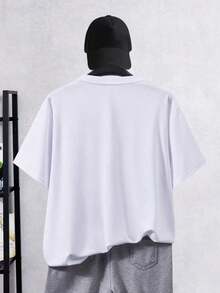 Camiseta de talla para hombre con estampado de letras - Blanco - Ver 2
