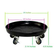 SIAMO - Caddies para plantas con ruedas gran soporte de metal resistente con ruedas platillo móvil para uso en interiores y exteriores 14 pulgadas 2 unidades color negro - como en la foto - Ver 3