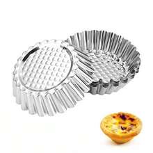 Stainless Steel Thickened Egg Tart Molds, Cake Molds, Chrysanthemum Cups, Cake Molds, Lace Cake Cups, Rice Cake Molds, Baking Utensils,The Stainless Steel Material Of The Chrysanthemum-Shaped Egg Tart Mold Can Be Reused For Mini Pies, Pies, Fruit Tarts, Mini Cakes, Milk Omelets, Muffins, Puddings, And Jelly Baking Molds. - View 14
