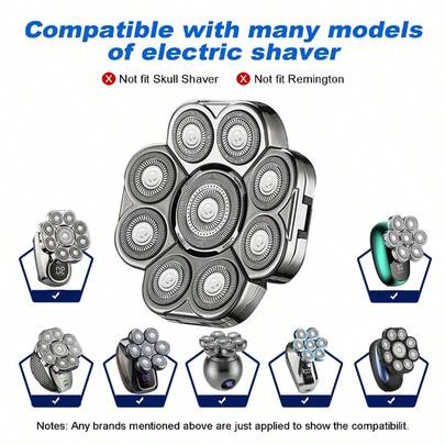 Cabezal de repuesto para la afeitadora de 9 cuchillas - Accesorios para el afeitado de hombres, con cuchillas duraderas para un uso prolongado