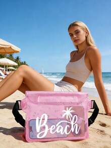 "BEACH"Large-Capacity Waterproof Waist Bag With Adjustable Belt, Made Of Pvc Material. This Large-Capacity Waist Pack Features A Three-Layer Sealed, Touch-Screen Compatible Waterproof Phone Pouch. - Multicolor - View 3