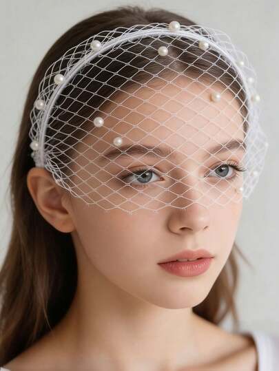 New Vintage Mesh Face-Covering Hair Accessory With A Bow, Suitable For Parties, Weddings, And Various Occasions, Perfect For Over 30 Different Events