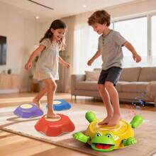 Frog Balancing Stone Game Set, Includes 1 Frog Balancing Stone, 4 Colored Balancing Stones, And 1 Game Spinner With Lights And Sounds, Silicone Non-Slip Base, Suitable For Indoor And Outdoor, Children's Sensory Toy, Develops Balance Ability, Perfect Birthday And Holiday Gift - Multicolor - View 4