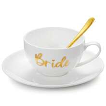 Rtteri - Juego de tazas de té y platillo para novia 7 onzas juego de tazas de té de porcelana para decoración de fiestas té de novia café elegante victoriano verde claro floral - Verde claro - Ver 8