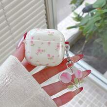 Flower Cute Floral Earphone Case, Acrylic Tulip Shockproof Protective Cover Compatible With Apple 1/2/3/4/Pro/Pro2/Pro3 - White - View 15