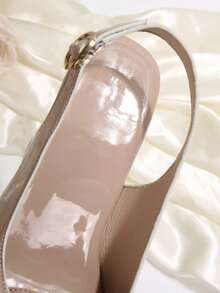 2026新款夏季百搭罗马风厚底单带粗跟女凉鞋 - 杏色 - 查看 10