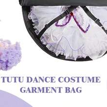 Túi đựng trang phục múa ba lê gấp gọn 40 inch, có khóa kéo, dùng để cất giữ váy múa ba lê. - màu đen - Xem 4