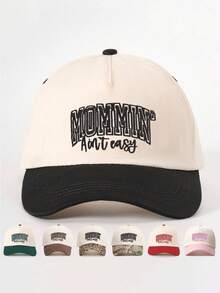 1 chiếc mũ bóng chày thêu "MOMMIN" có thể điều chỉnh màu sắc, mũ chống nắng thông thường thích hợp cho du lịch mùa xuân/thu, thời trang và đa năng, mũ phong cách Y2K dành cho giới trẻ - mũ bóng chày - Xem 21
