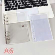 1 Pc A6/A7/A8 Transparent Loose-Leaf Notebook/Sticker Book, Sticker Book, Loose-Leaf Binder, Sticker Storage Box, Pencil Case, Loose-Leaf Sticker Book, Refill, Sticker Book, Loose-Leaf - Multicolor - View 11