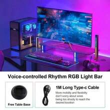 RGB LED Pickup Lights That Respond To Sound, Creating A Vibrant Atmosphere For Gaming, Parties, And Desktop Use. Voice-Activated Pickup Music Rhythm Lights, Ambient Light, For Car, Gaming Room Decorations - Music Lights - View 5