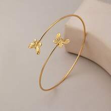 1pc Fashionable Elegant Minimalist Casual Butterfly Design Bracelet, Suitable For Women's Daily Wear - Gold - View 3