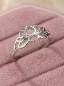 Vintage Open Lotus Flower Adjustable Toe Ring, Minimalist Design Suitable For Summer Vacation Or Outdoor Wear, An Ideal Accessory Item - Silver - View 7