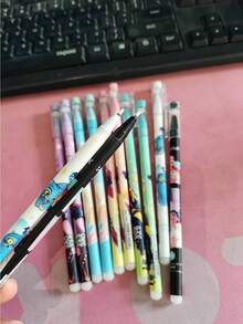 12/24/36/48 Pcs Vibrant K-POP Girl Group Themed Erasable Gel Pens, Durable Student Office Writing Pens - Multicolor - View 8