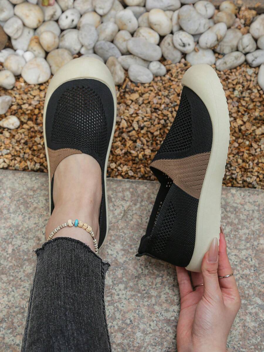 女士休闲鞋，透气网面平底乐福鞋，软底舒适套脚慵懒鞋，春夏款