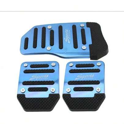 Juego de cubiertas de pedal de coche de aluminio Transmisión automática y cubiertas de pie de gas en rojo plateado, azul - Accesorios interiores de automóvil con estilo V1HK