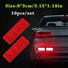 10 unids/set de pegatinas de tira de  reflectantes para parachoques de coche, pegatina reflectante para coche, cinta de  de advertencia reflectante HBZI - A - Ver 8