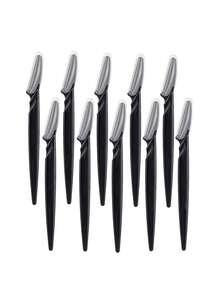 5/10/30/40pcs Unisex Face Razor, Multi-Purpose Eyebrow Trimmer, Facial Hair Removal Tool, Silicone Guard Eyebrow Trimmer, Easy Shaving Knife - Black - View 6