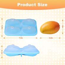 1 pieza Molde de pastel con forma de mango 3D - Molde de silicona de 4 cavidades para pudín de fruta, mango, pastel, helado, mousse y decoración de pasteles, molde de pastel flexible para herramientas y accesorios de cocina DIY - Ver 3