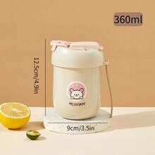 1个360毫升316不锈钢双层保温水杯,带吸管和提绳,便携式密封防漏饮水杯,带刻度线,可拆卸双层保温牛奶咖啡吸管杯,厨房饮水用具,适合学生和成人居家、学校、宿舍、办公室、户外露营、野餐、旅行、返校等场合使用。 - 彩色 - 查看 16