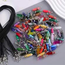5/10/20/30 Pcs Natural Crystal Gemstone Pointed Pendant, Multiple Colors, Fashionable Styles, With Necklace Making Supplies, For DIY Jewelry Making, Christmas Gift Craft Kit - Crystal Pendant - View 6