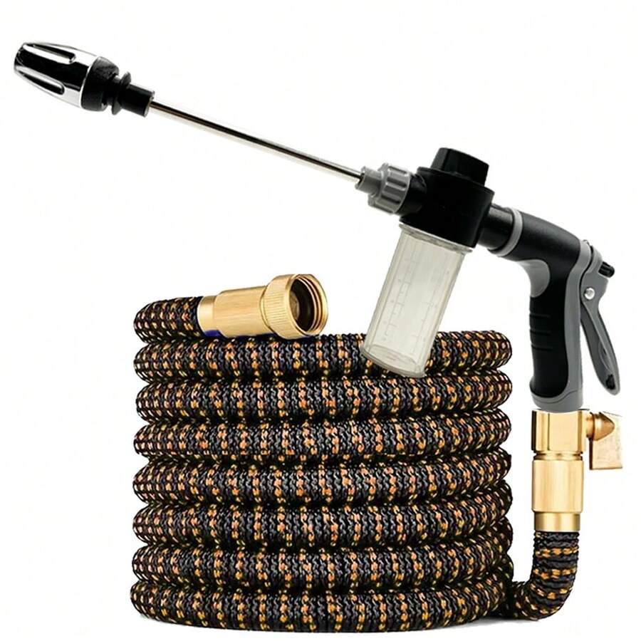 Garden Watering Hose Expandable Rubber Hose High-Pressure Nozzle Set Suitable For Garden Farm Irrigation And Cleaning Tools - A - View 1
